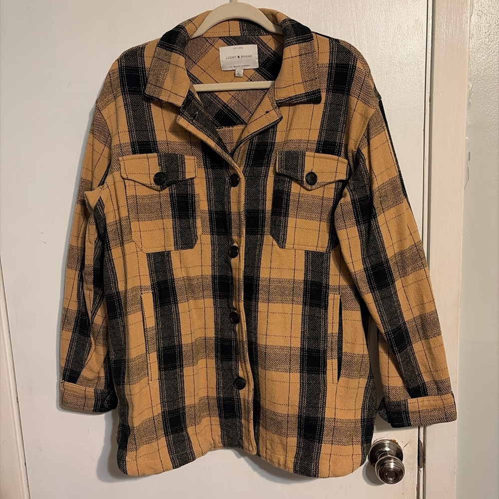 Camel and Black Plaid Jacket